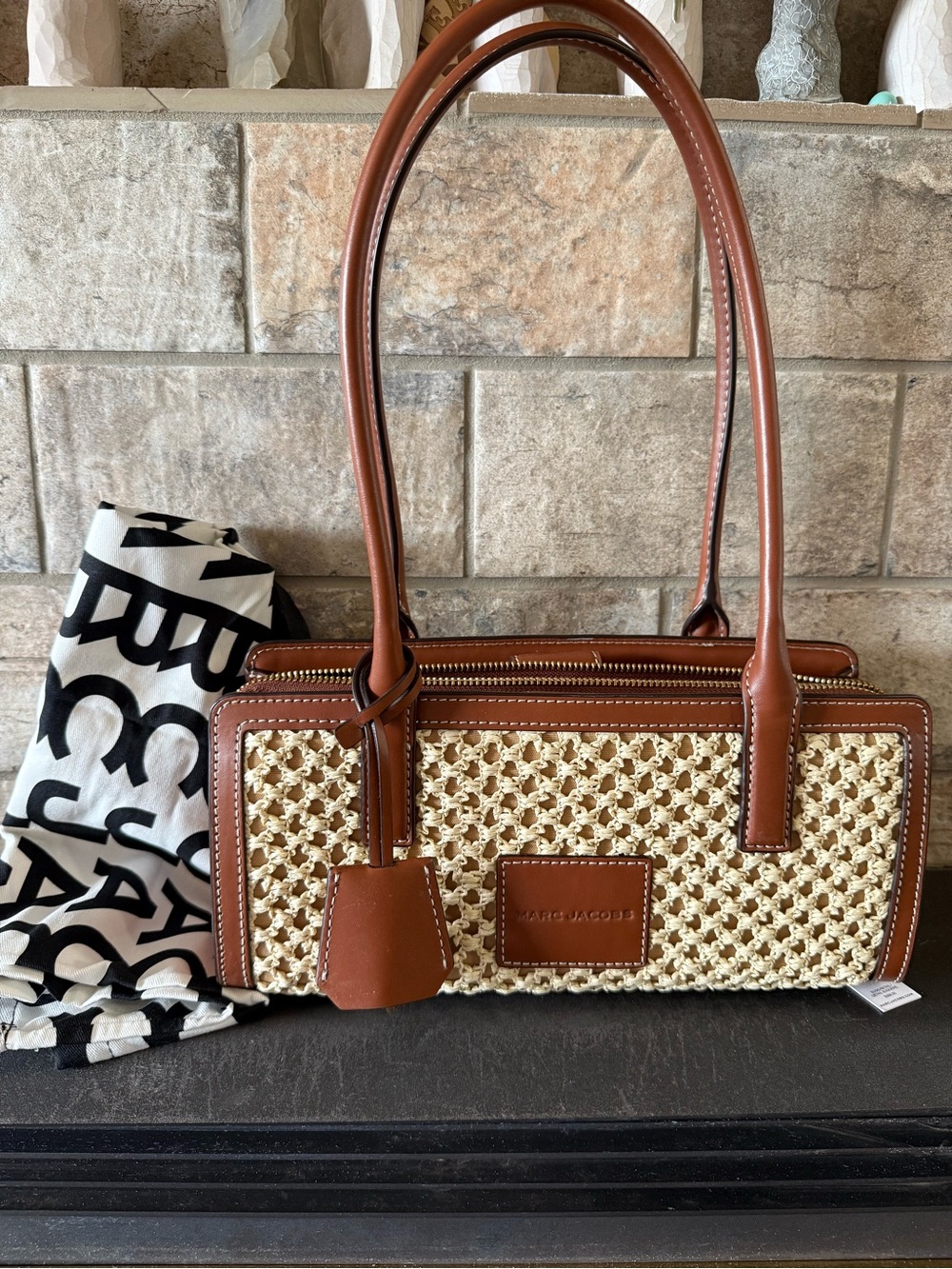 Marc Jacobs Brown & Natural Woven Shoulder Tote